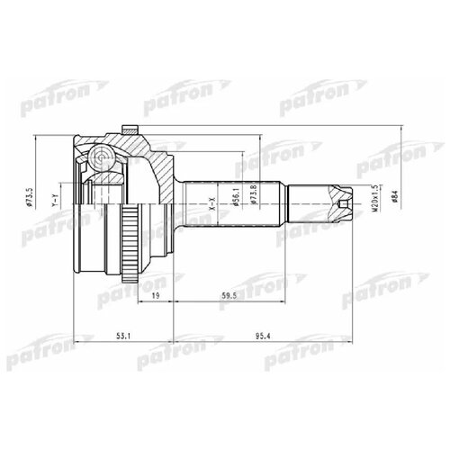 ШРУС внешн. к-кт DAEWOO Kalos 03-, CHEVROLET Aveo 03- (22x19x148.5x52 Nakayama NJ158NY - Nakayama арт. NJ158NY