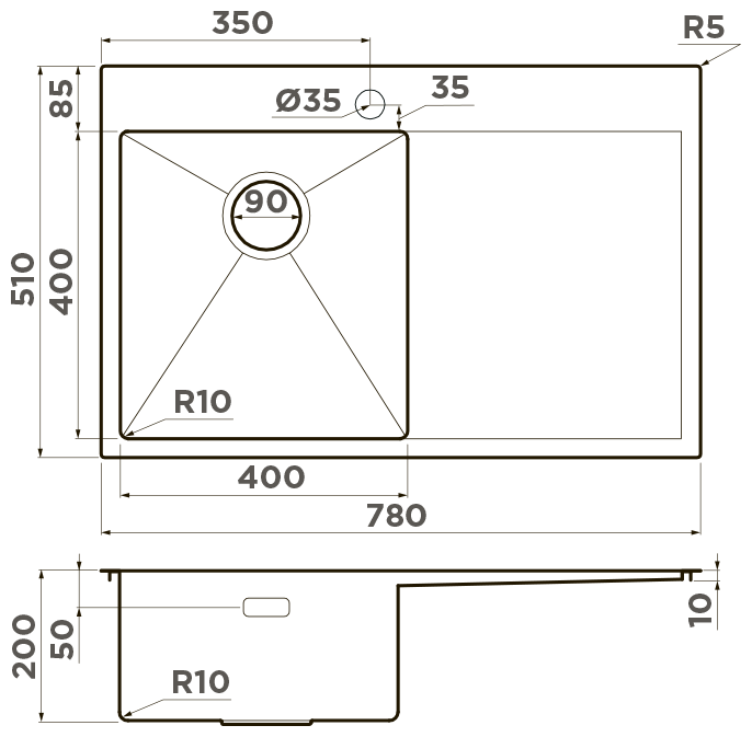 Кухонная мойка Omoikiri Akisame 78-LG-L - фотография № 4