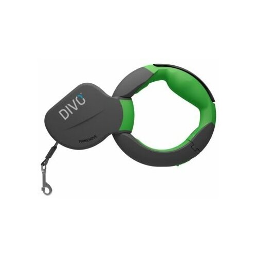 Divo рулетка-ремень с автоматической системой торможения и эргономичной расстегивающейся ручкой (зелёная)