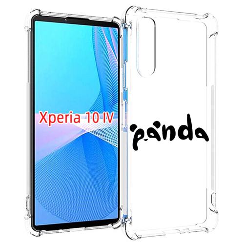 Чехол MyPads панда надпись для Sony Xperia 10 IV (10-4) задняя-панель-накладка-бампер