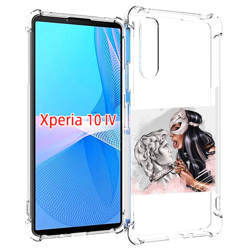 Чехол MyPads девушка-флирт женский для Sony Xperia 10 IV (10-4) задняя-панель-накладка-бампер