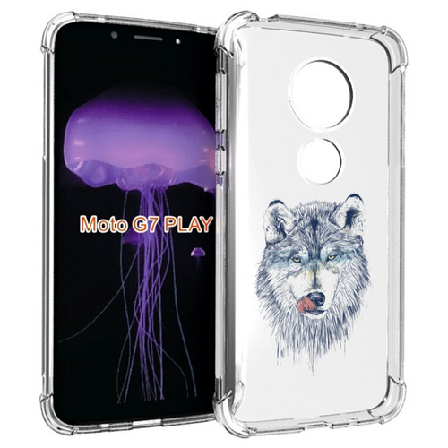 Чехол MyPads голодгый волк для Motorola Moto G7 Play задняя-панель-накладка-бампер