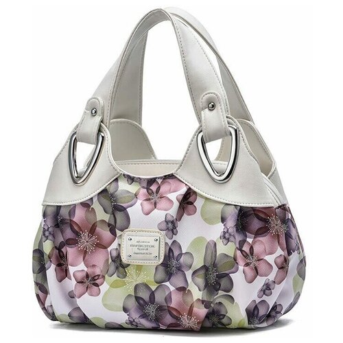 фото Сумка женская yakmi 722ya белый/зеленый цветок