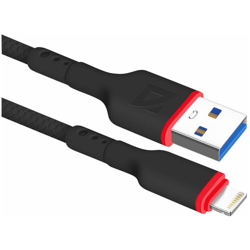 USB кабель Defender F156 Lightning белый, 1м, 2.4А, PVC, пакет