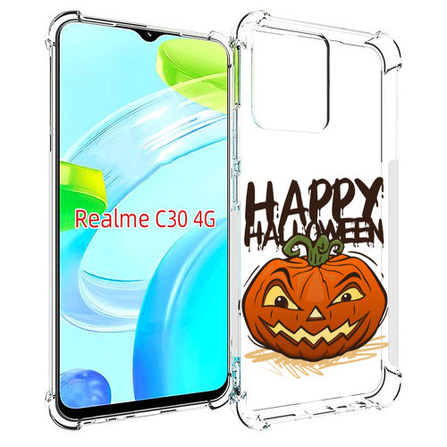 Чехол MyPads Хэллоуин счастливый для Realme C30 4G / Narzo 50i Prime задняя-панель-накладка-бампер чехол задняя панель накладка бампер mypads счастливый чемодан для realme narzo 50i противоударный