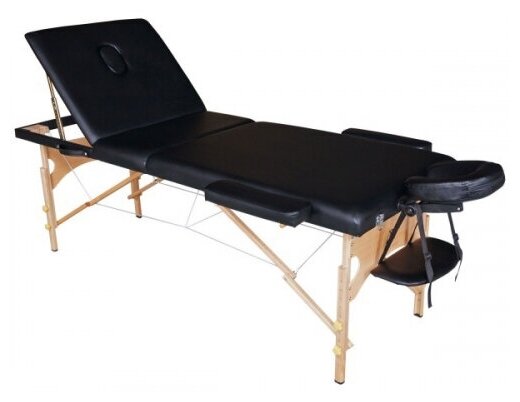 Массажный стол Dfc NIRVANA, Relax Pro, деревянные ножки, цвет чёрный (Black)