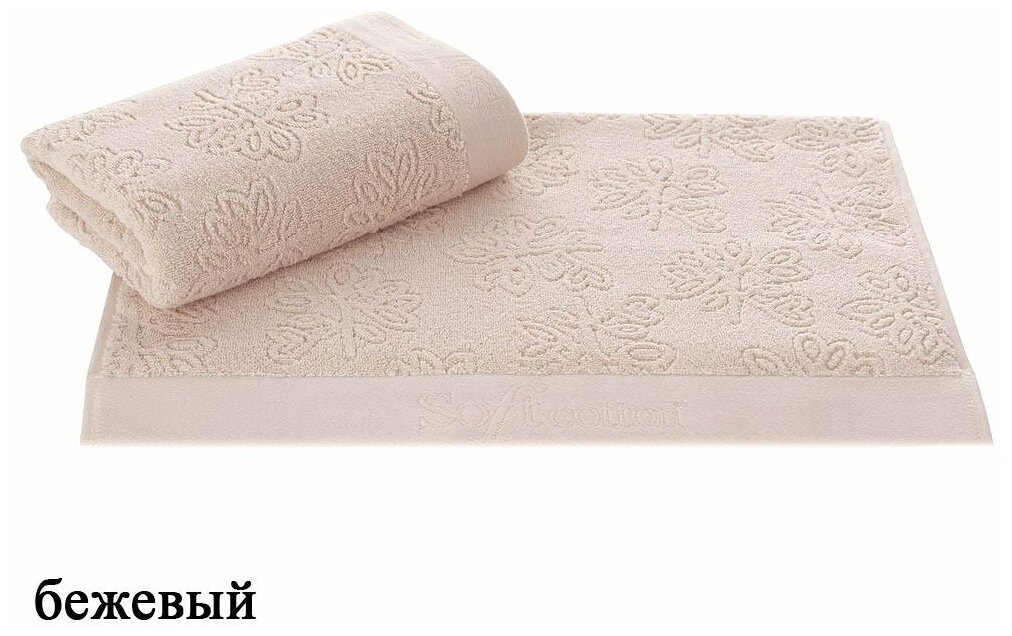 Полотенце Soft Cotton Leaf Jakarli банное, 50x100см - фотография № 4