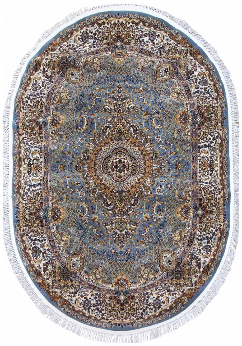 Ковёр Merinos Shahreza 160x220 овальный синий/бежевый d414