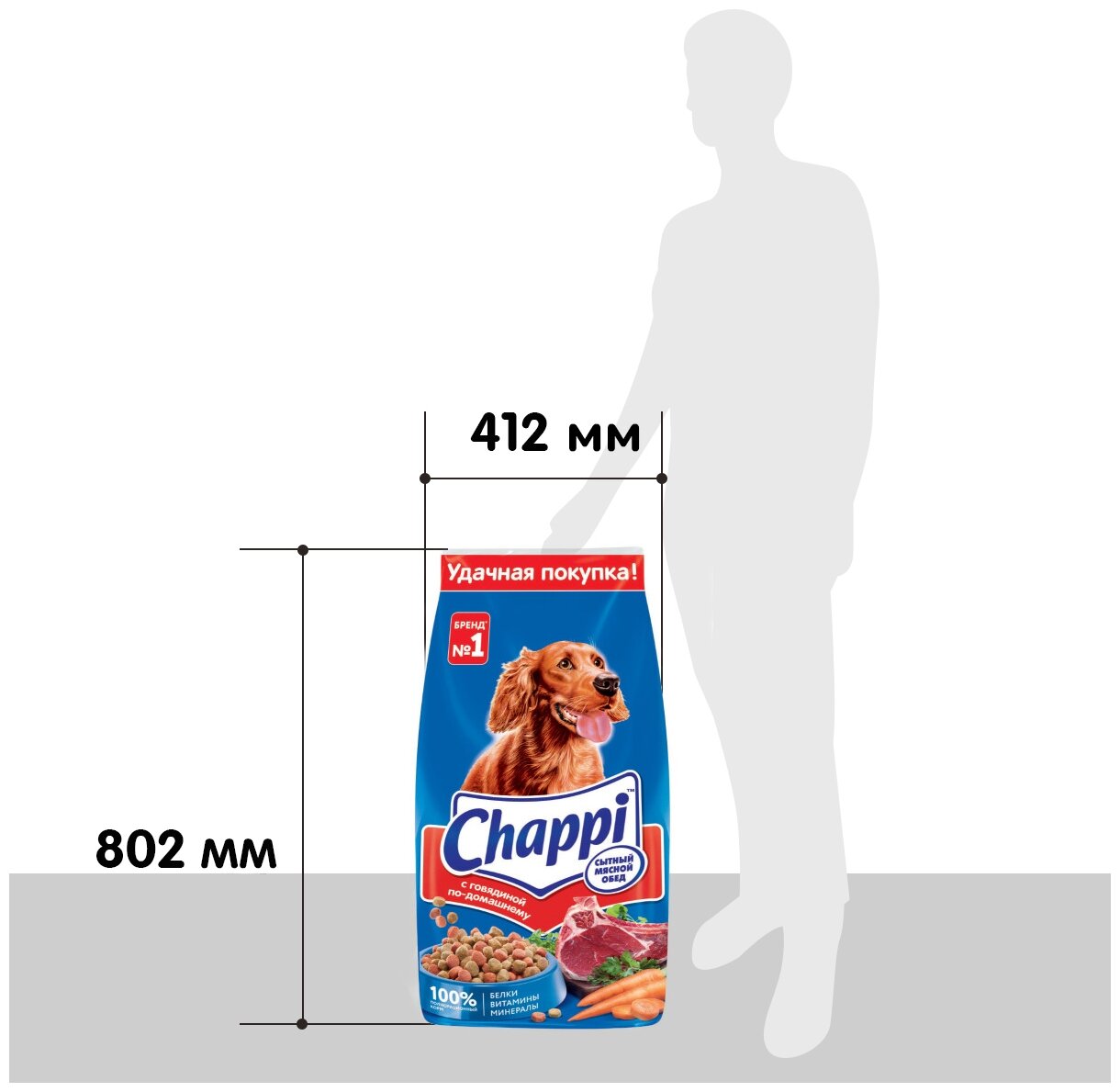 Chappi корм для взрослых собак всех пород, говядина по-домашнему 15 кг