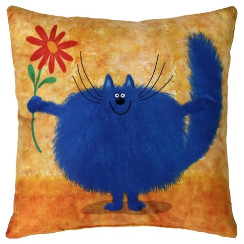 Подушка декоративная MATEX KOTOKLISM на рыбке зеленый, оранжевый, 33 см х 33 см х 10 см