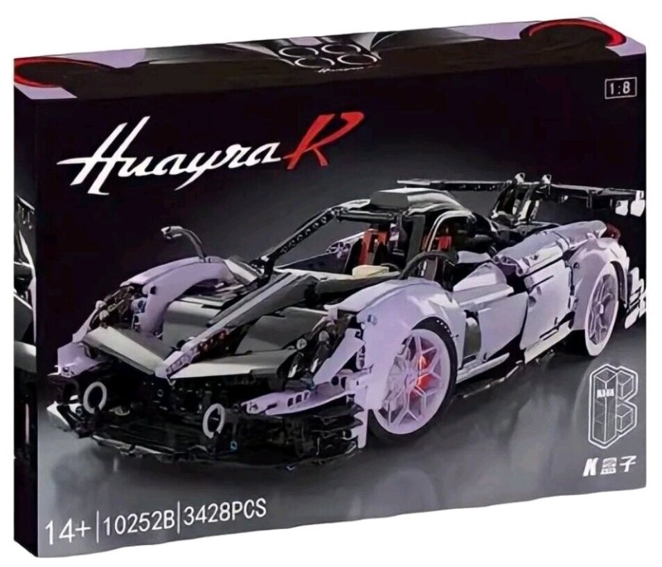 Конструктор Huayrar R Техник Фиолетовый гоночный спорткар 3428 деталей