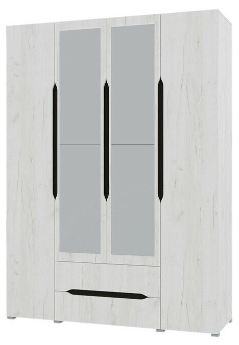 фото Шкаф 4х ств Вега с с ящиками, 1600х2200х520, Крафт белый/Венге