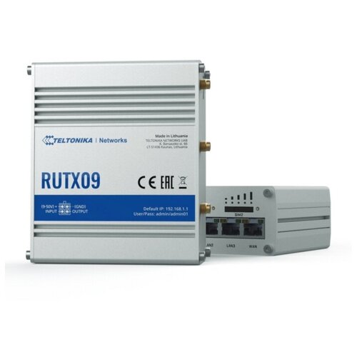 Маршрутизатор RUTX09 (RUTX090000) 4G (LTE) cat6 / 3G . 2x SIM / W-Fi / 4x RJ-45 / USB 2.0 / GPS/GNSS