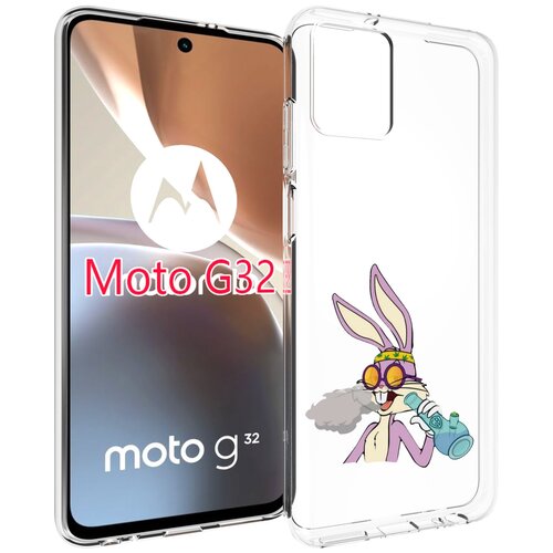 Чехол MyPads бакс-банни-любитель-подымить для Motorola Moto G32 задняя-панель-накладка-бампер