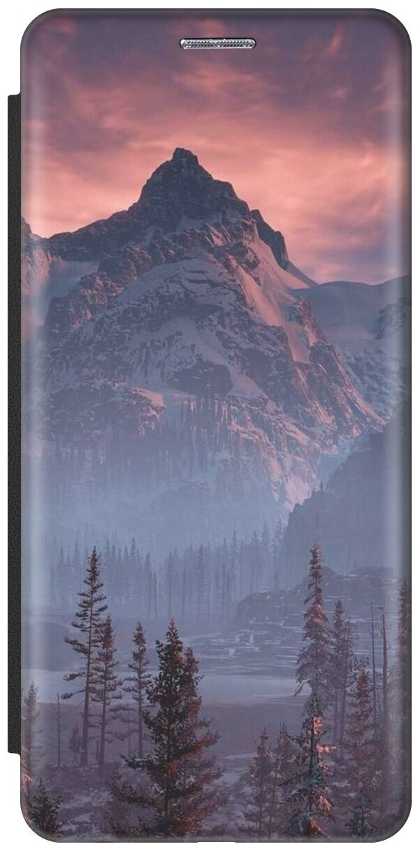 Чехол-книжка Лес горы зарево на Samsung Galaxy S8 / Самсунг С8 черный
