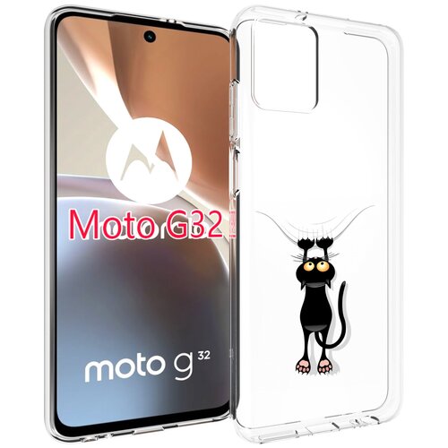 Чехол MyPads Висячий-кот для Motorola Moto G32 задняя-панель-накладка-бампер