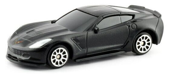 1:64 Машина металлическая RMZ City Chevrolet Corvette C7, цвет черный матовый Uni-Fortune Toys 344033SM