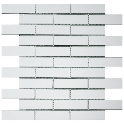 Плитка мозаика зеркальная ДСТ 30Х30 см. серебро, чип- 8х2,5 см.