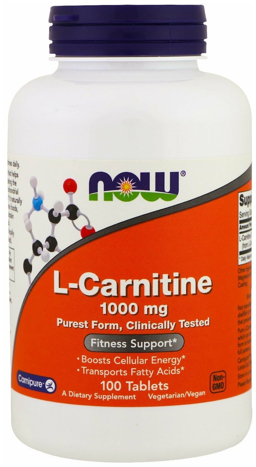 Now L-Carnitine L-карнитин (1000 мг) 100 таблеток