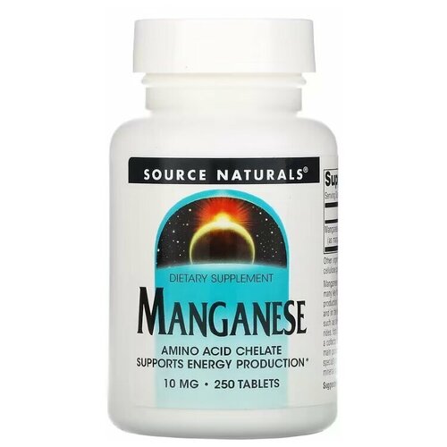 Source Naturals Manganese 10 mg 250 tab / Сурс Нэчурался Марганец 10 мг 250 таб