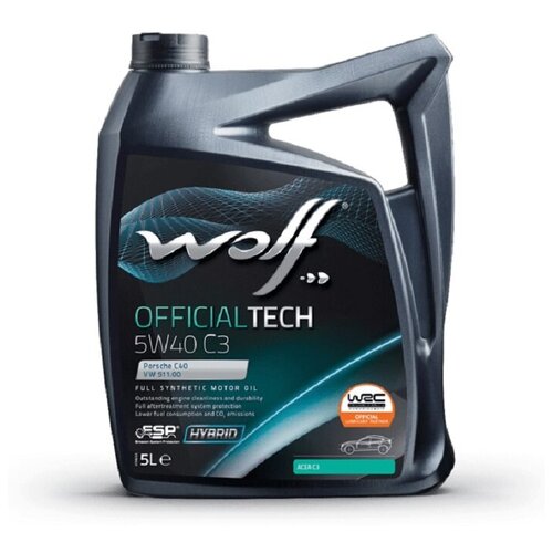 Моторное масло, Wolf OFFICIALTECH 5W40 C3, 5 л