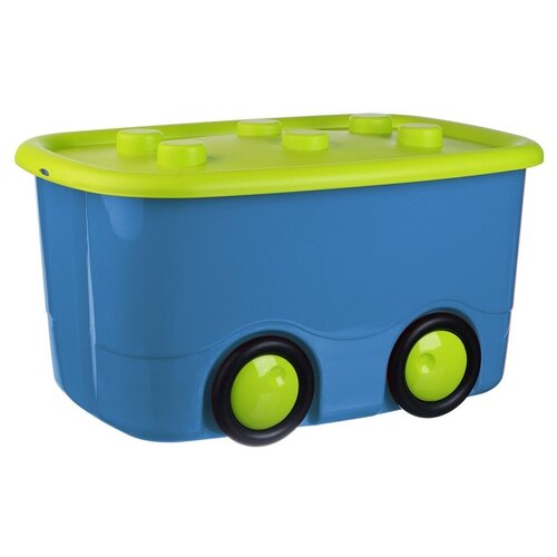 Контейнер IDEA (М-Пластика) Моби (М 2598), 44 л, 60х32х31 см, бирюзовый ящик для игрушек на колесах м 2598 моби малиновый 44 л
