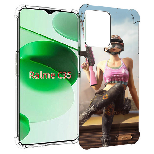 Чехол MyPads девушка из PUBG для Realme C35 / Narzo 50A Prime задняя-панель-накладка-бампер чехол mypads санта клаус девушка для realme c35 narzo 50a prime задняя панель накладка бампер