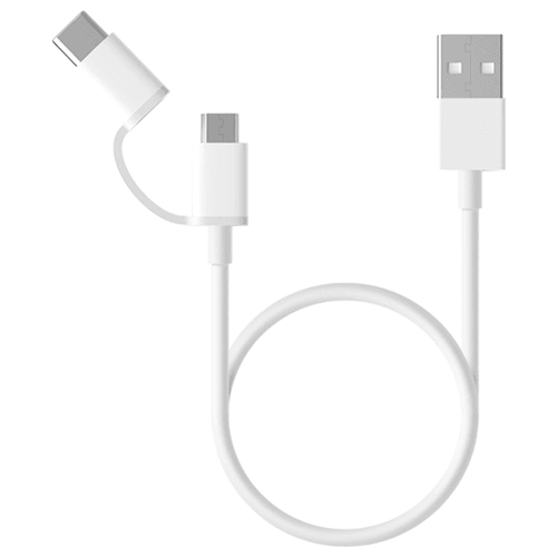 Кабель Xiaomi Mi 2-in-1 USB Cable Micro-USB to Type C 30см SJX02ZM (SJV4083TY) комплект 2 штук кабель xiaomi 2 in 1 usb cable micro usb to type c 100cm