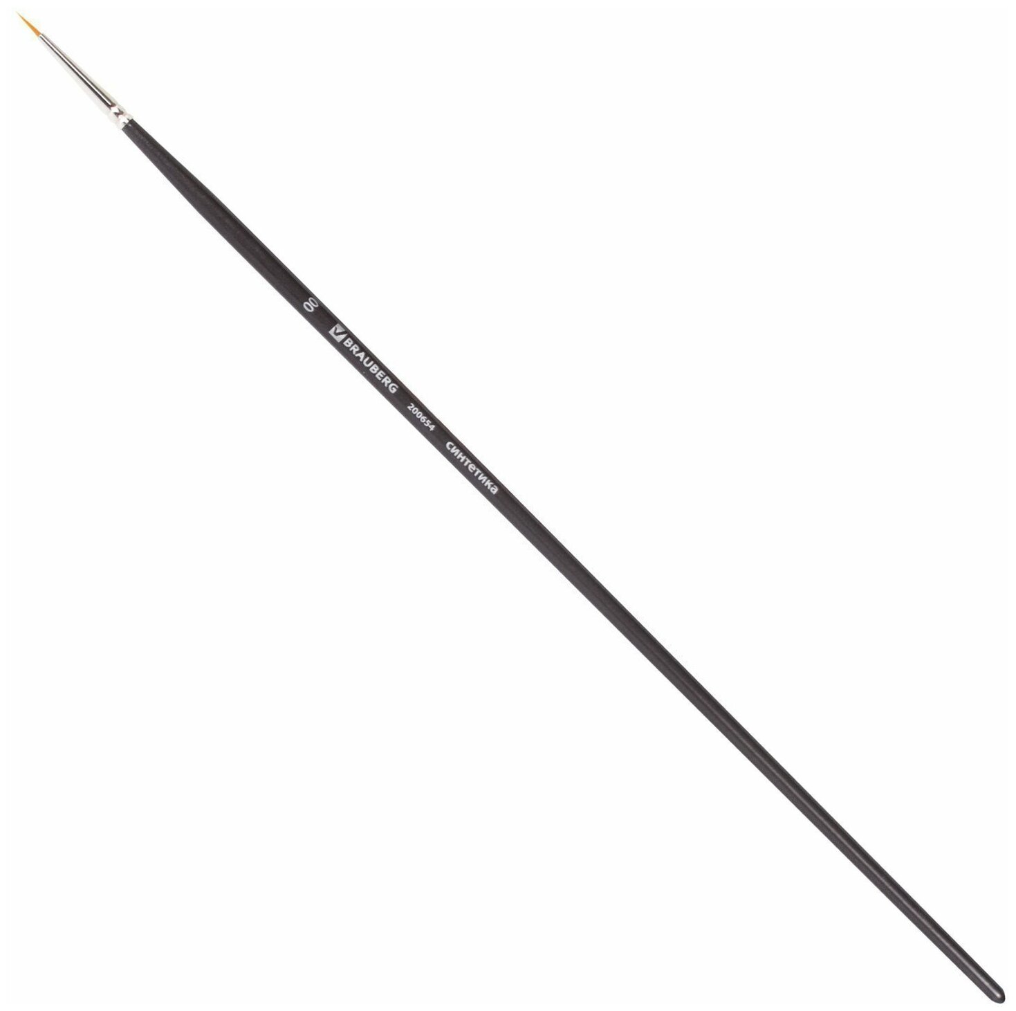 фото Кисть художественная проф. BRAUBERG ART CLASSIC, синтетика жесткая, круглая, № 00, длинная ручка,