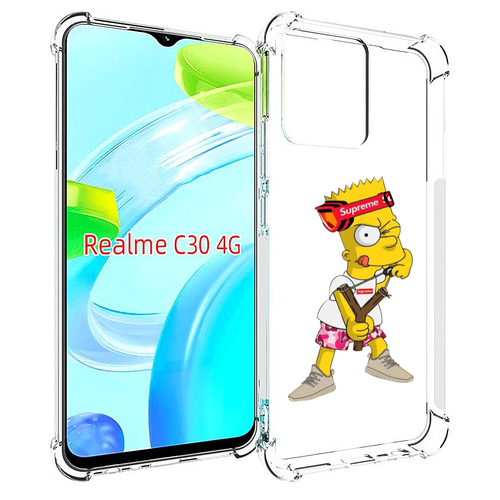 Чехол MyPads модный-барт-симпсон для Realme C30 4G / Narzo 50i Prime задняя-панель-накладка-бампер