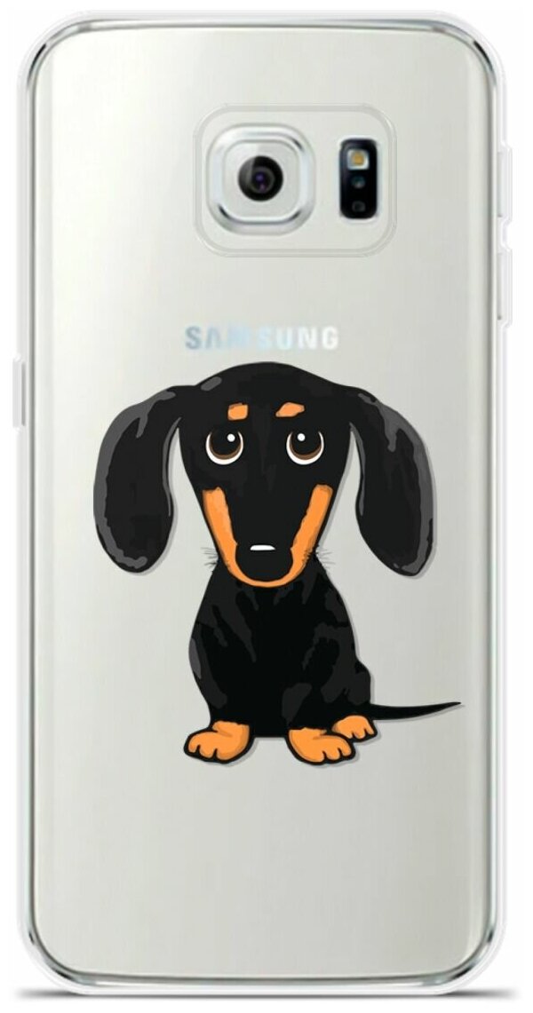 Силиконовый чехол на Samsung Galaxy S6 Edge Добрая такса / для Самсунг Галакси С6 Эдж