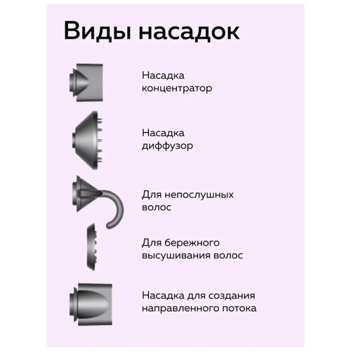 Фен для волос профессиональный с 5 насадками 750000₽