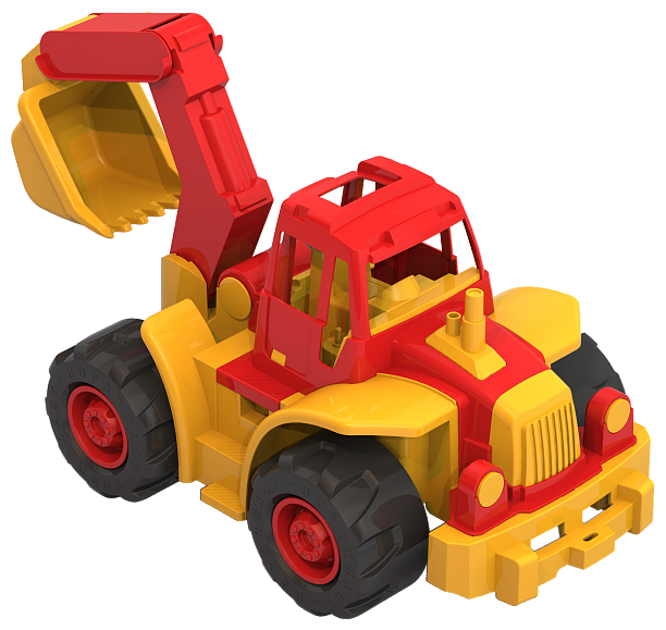Игрушка Нордпласт, Трактор Богатырь мини с ковшом - фото №1