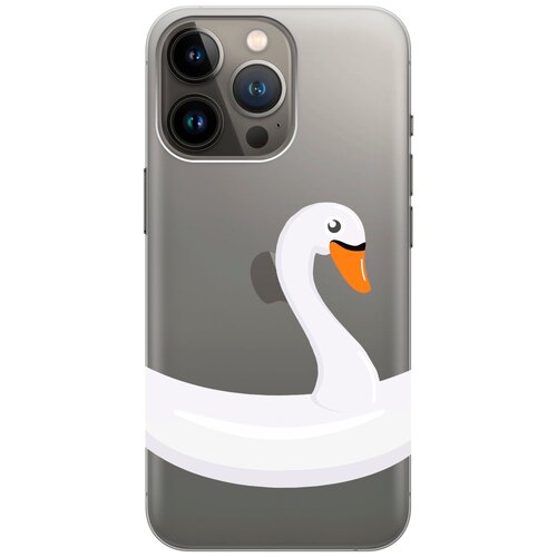 Силиконовый чехол на Apple iPhone 14 Pro / Эпл Айфон 14 Про с рисунком Swan Swim Ring силиконовый чехол на apple iphone 14 pro эпл айфон 14 про с рисунком swan swim ring