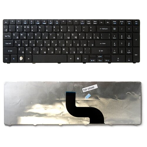 Клавиатура для ноутбука Acer Aspire 5810T 5410T 5820TG 5738 5739 5542 5551 5553G Series Плоский Enter Черная без рамки PN KBI170G276 610₽