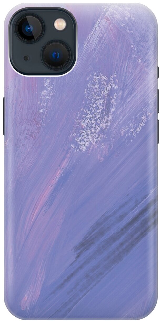 Силиконовый чехол на Apple iPhone 14 Plus / Эпл Айфон 14 Плюс с принтом "Сиреневые мазки"