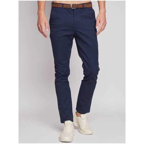 фото Брюки zolla цвет: темно-синий, размер: 30