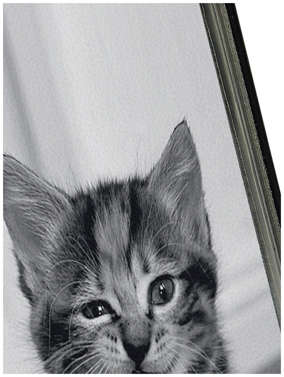 Чехол-книжка на Apple iPhone 8 Plus / 7 Plus / Эпл Айфон 7 Плюс / 8 Плюс с рисунком "Котенок с ухмылкой" черный