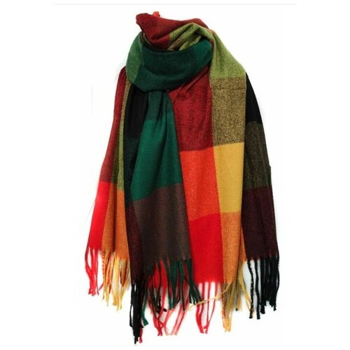 Шарф палантин кашемировый Клетка, 80*180 см