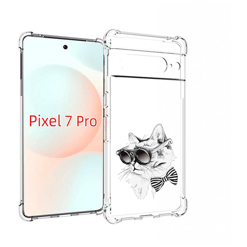 Чехол MyPads крутая кошка в очках для Google Pixel 7 Pro задняя-панель-накладка-бампер чехол задняя панель накладка бампер mypads крутая кошка в очках для google pixel 6a противоударный