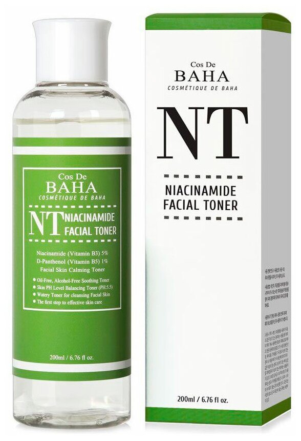 Тонер для проблемной кожи с ниацинамидом - Cos De BAHA Niacinamide toner (NT), 200ml