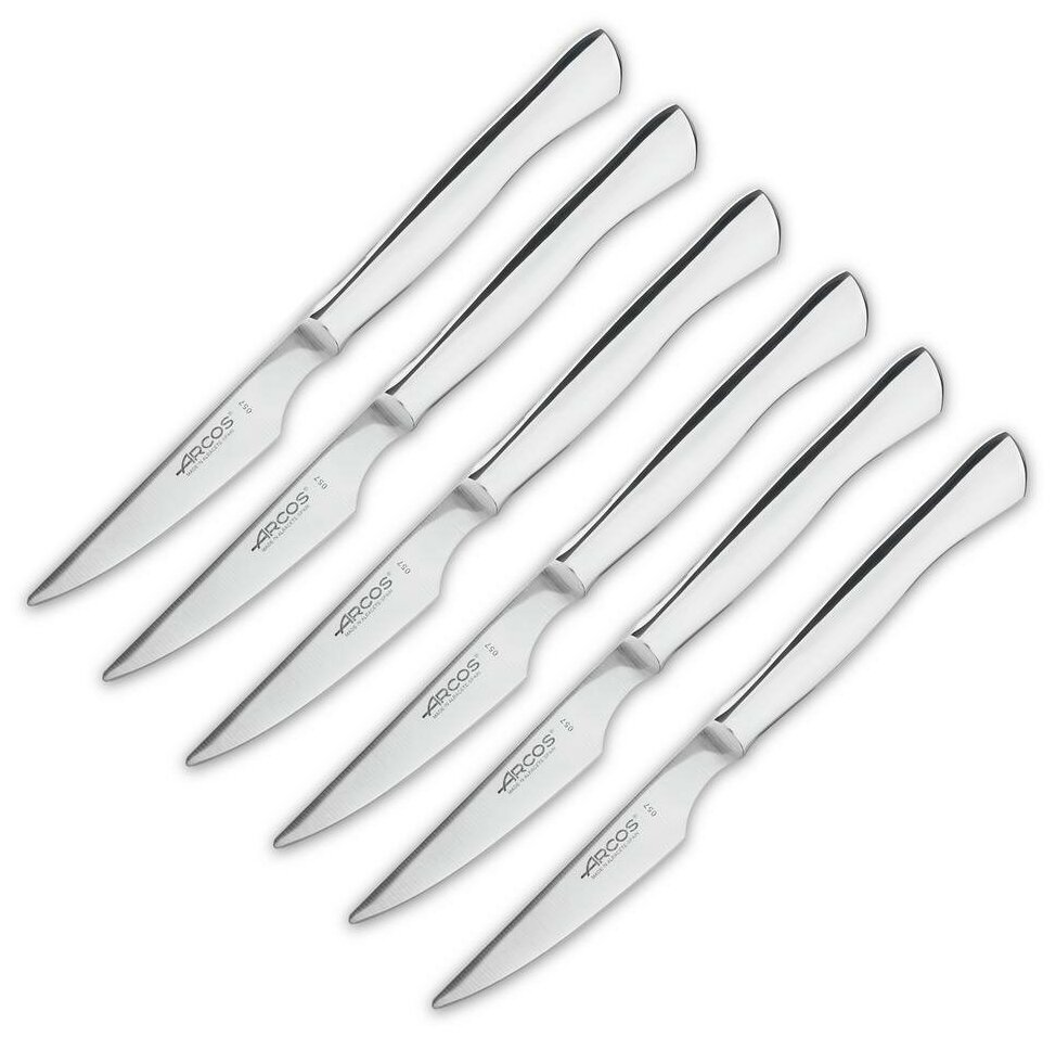 Набор кухонных ножей ARCOS Steak Knives 6 шт. 378200, нержавеющая сталь, черный, Испания