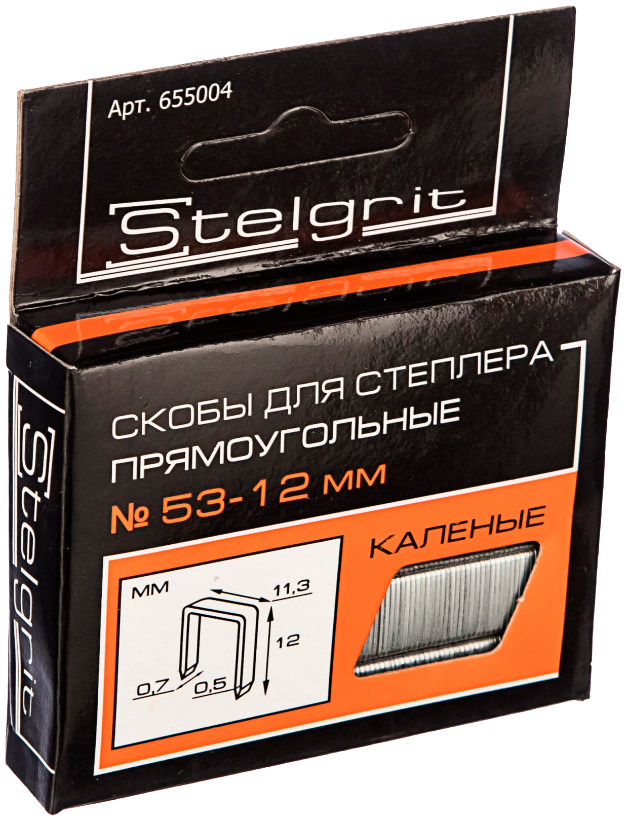 Stelgrit 655004 Скобы для мебельного степлера каленые тип53 12x0,7 мм (1000 шт) - фотография № 1