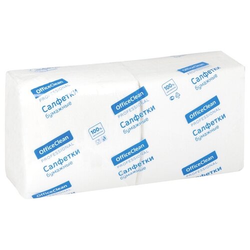 Салфетки бумажные OfficeClean Professional, 1-слойные, 33*33 см, белые, 250 штук (290892) jlc 2ply салфетки 33 33см 2 х слойные 20 шт упак капучино