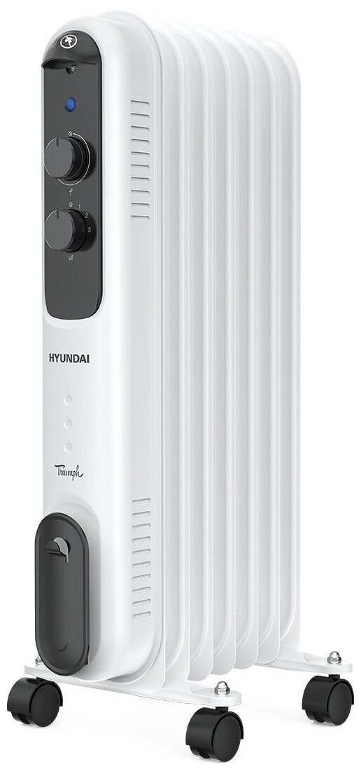 Маслонаполненный радиатор Hyundai H-HO-23-07-UI3357 1500 Вт белый