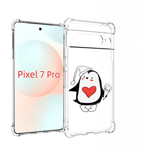 Чехол MyPads Пингвин с мороженым для Google Pixel 7 Pro задняя-панель-накладка-бампер