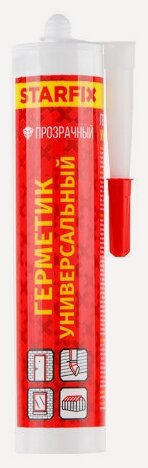 Изображение товара Герметик силиконовый STARFIX Universal Silicone бесцветный 300 мл (SM-77769)