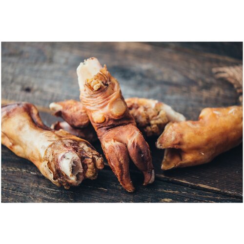 Нога свиная сушёная для собак, 1 шт, натуральное долгоиграющее лакомство, ножка с копытом, DOGROG