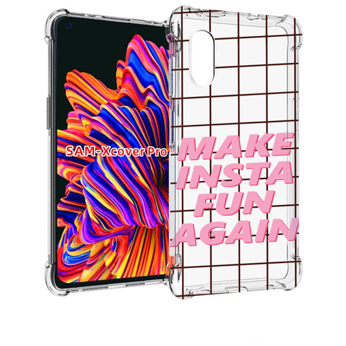 чехол mypads розовая надпись про инст для samsung galaxy xcover pro 1 задняя панель накладка бампер Чехол MyPads розовая-надпись-про-инст для Samsung Galaxy Xcover Pro 1 задняя-панель-накладка-бампер