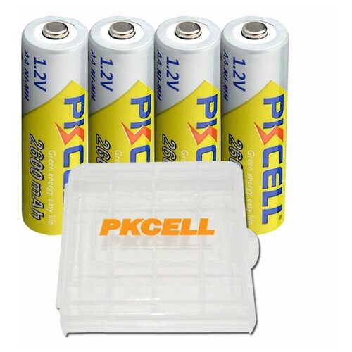 Перезаряжаемые AA батарейки PKCELL Ni-MH 2600 мАч (4 шт.) набор из 3 штук батарейки pkcell r6p 4s 4 тип aa 4 шт пленка